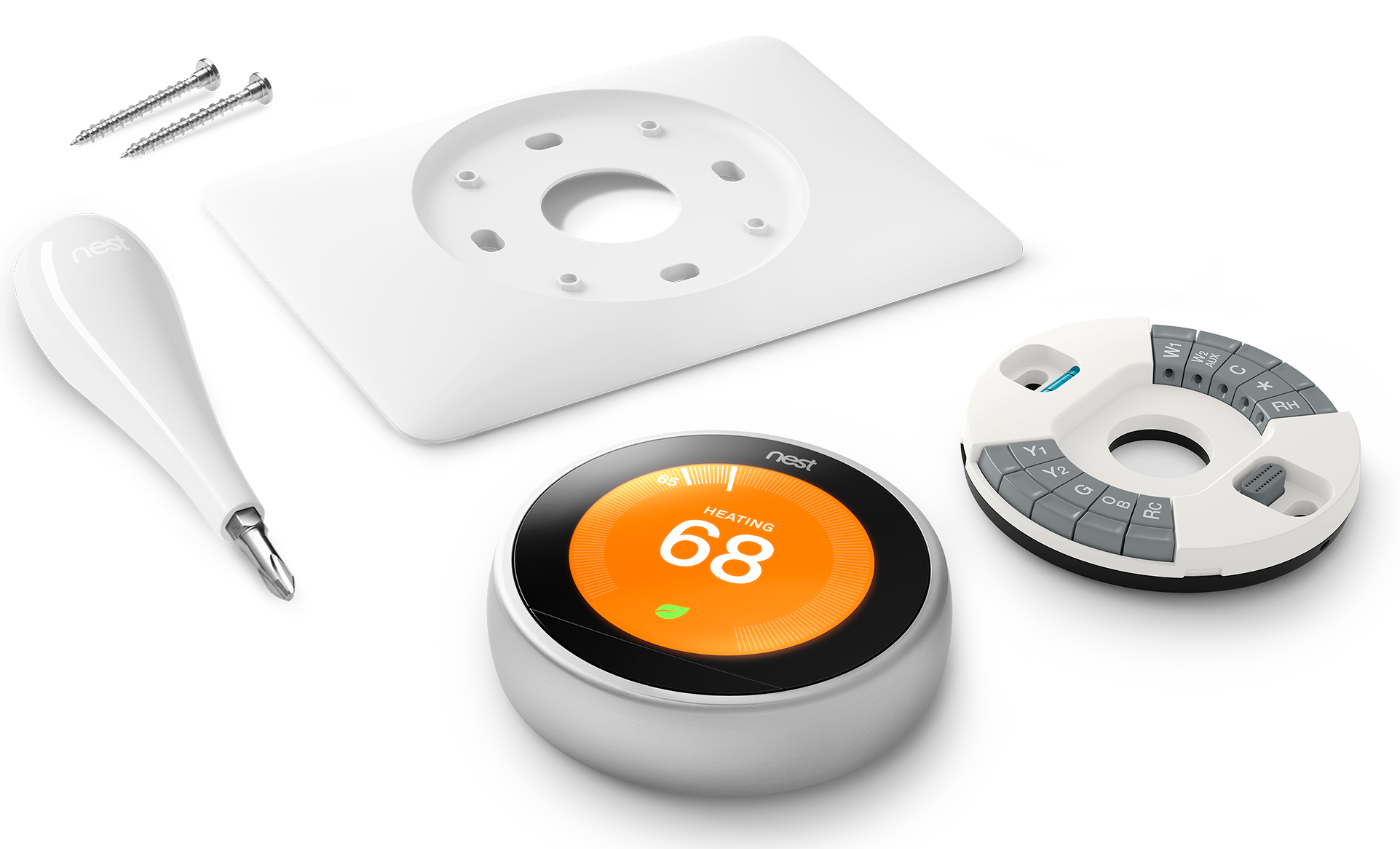 Nest learning thermostat box content